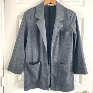 Madewell Gray Plaid Oversized Blazer Jacket Sweater Open Front